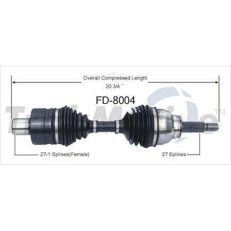 Surtrack Axle Cv Axle Shaft, Fd-8004 FD-8004